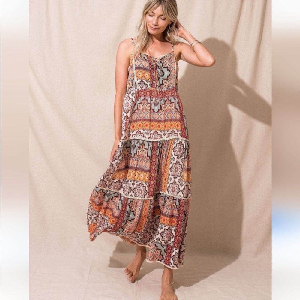 Gorgeous hippie inspired maxi sun dress.